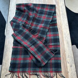 J crew Plaid Fringe Scarf wool 🇮🇹 made ( a Classic !!)